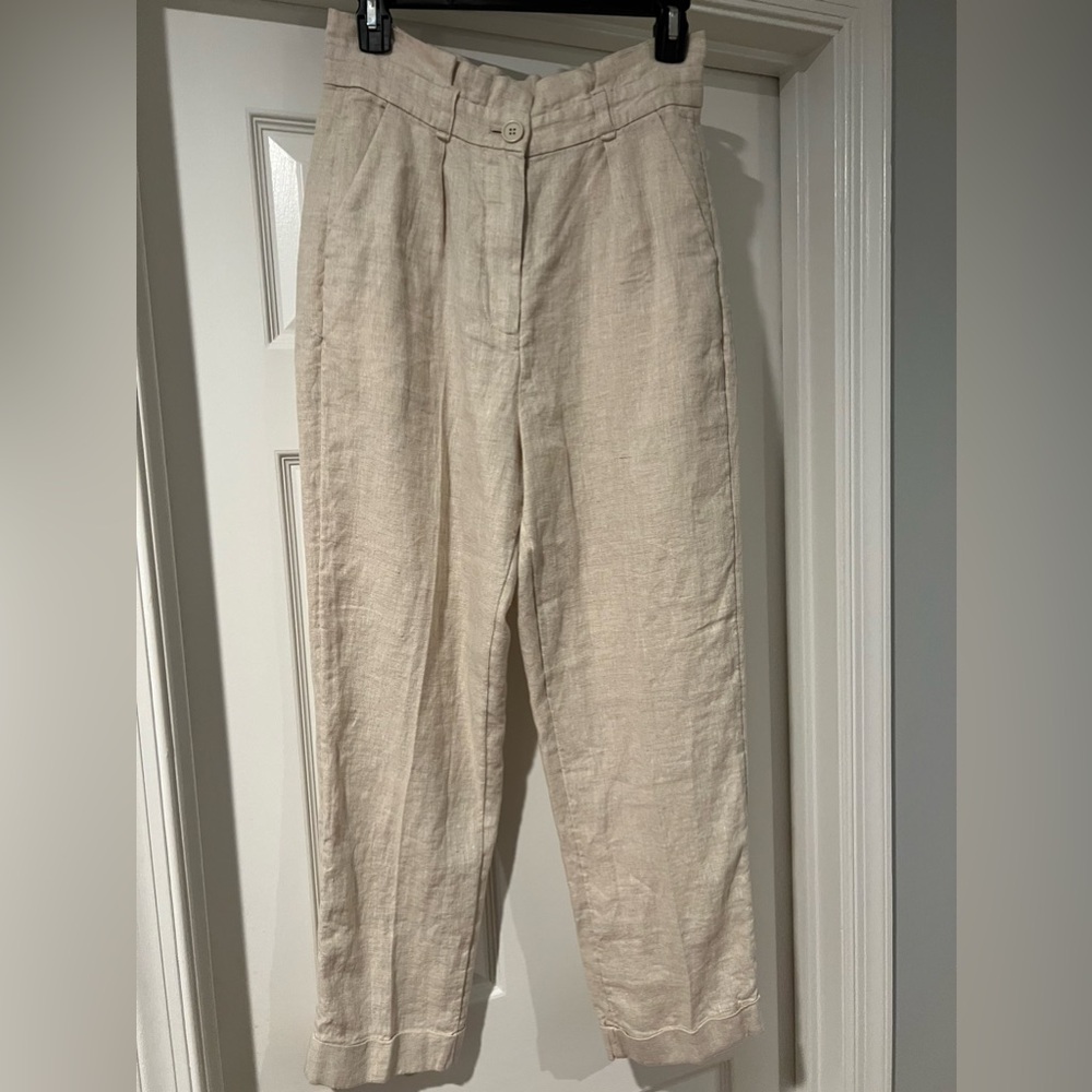 And Other Stories natural linen pants size 6